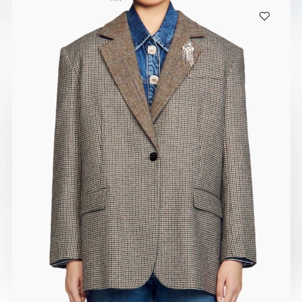 Sandro Houndstooth Blazer